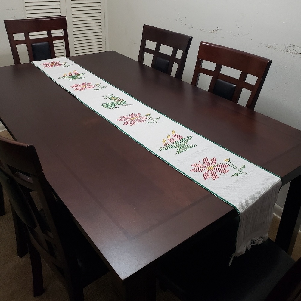 Handwoven Cotton Christmas Table Runner